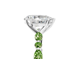 White gold Pear Cut Diamond Ring with Marquise and Round with Peridot side stone Side Stones and Four-Prong Setting_5