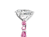 White gold Pear Cut Diamond Ring with Marquise and Round with Pink Sapphire side stone Side Stones and Four-Prong Setting_11