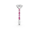 White gold Pear Cut Diamond Ring with Marquise and Round with Pink Sapphire side stone Side Stones and Four-Prong Setting_20