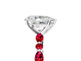 White gold Pear Cut Diamond Ring with Marquise and Round with Ruby side stone Side Stones and Four-Prong Setting_53