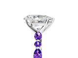 White gold Pear Cut Diamond Ring with Marquise and Round with Tanzanite side stone Side Stones and Four-Prong Setting_29