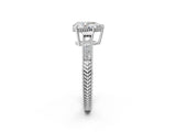 White gold Pear Cut Diamond Ring with Milgrain Pavé Band and Four-Prong Setting_40