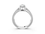 White gold Pear Cut Diamond Ring with Milgrain Pavé Band and Four-Prong Setting_41