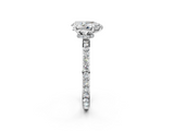 White gold Pear Cut Diamond Ring with Pavé Band and Four-Prong Setting_91