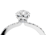 White gold Pear Cut Diamond Ring with Pavé Band and Four-Prong Setting_97