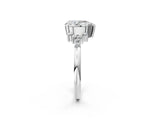 White gold Pear Cut Diamond Ring with Side Stones and Four-Prong Setting_139