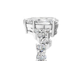 White gold Pear Cut Diamond Scattered Round Accent Ring with Prong Setting_23