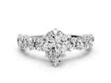 White gold Pear Cut Diamond Side Stone Engagement Ring with Four-Prong Setting_24