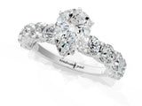 White gold Pear Cut Diamond Side Stone Engagement Ring with Four-Prong Setting_25