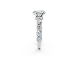 White gold Pear Cut Diamond Side Stone Engagement Ring with Four-Prong Setting_26