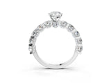 White gold Pear Cut Diamond Side Stone Engagement Ring with Four-Prong Setting_27