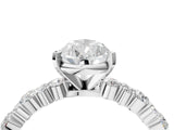 White gold Pear Cut Diamond Side Stone Solitaire Ring with Round with Moissanite side stone and Four-Prong Setting_16