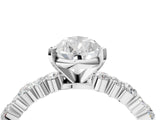 White gold Pear Cut Diamond Side Stone Solitaire Ring with Round with Moissanite side stone and Four-Prong Setting_4