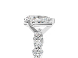 White gold Pear Cut Diamond Side Stone Solitaire Ring with Round with Moissanite side stone and Four-Prong Setting_5