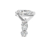 White gold Pear Cut Diamond Side Stone Solitaire Ring with Round with Moissanite side stone and Four-Prong Setting_5