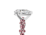 White gold Pear Cut Diamond Side Stone Solitaire Ring with Round with Morganite side stone and Four-Prong Setting_17