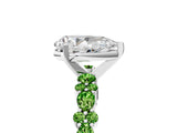 White gold Pear Cut Diamond Side Stone Solitaire Ring with Round with Peridot side stone and Four-Prong Setting_17