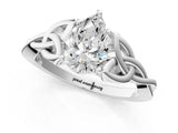 White gold Pear Cut Diamond Solitaire Celtic Knot Ring with Four-Prong Setting_72