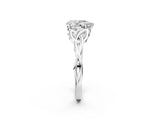 White gold Pear Cut Diamond Solitaire Celtic Knot Ring with Four-Prong Setting_73