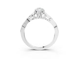 White gold Pear Cut Diamond Solitaire Celtic Knot Ring with Four-Prong Setting_74