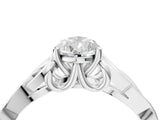 White gold Pear Cut Diamond Solitaire Celtic Knot Ring with Four-Prong Setting_79
