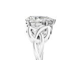 White gold Pear Cut Diamond Solitaire Celtic Knot Ring with Four-Prong Setting_80