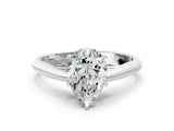 White gold Pear Cut Diamond Solitaire Engagement Ring with Cathedral Setting and Four-Prong Mount_128