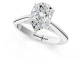 White gold Pear Cut Diamond Solitaire Engagement Ring with Cathedral Setting and Four-Prong Mount_129