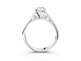 White gold Pear Cut Diamond Solitaire Engagement Ring with Cathedral Setting and Four-Prong Mount_131
