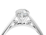 White gold Pear Cut Diamond Solitaire Engagement Ring with Cathedral Setting and Four-Prong Mount_132