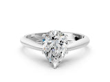 White gold Pear Cut Diamond Solitaire Engagement Ring with Cathedral Setting and Four-Prong Mount_20