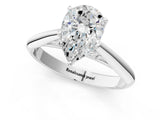 White gold Pear Cut Diamond Solitaire Engagement Ring with Cathedral Setting and Four-Prong Mount_21