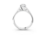White gold Pear Cut Diamond Solitaire Engagement Ring with Cathedral Setting and Four-Prong Mount_23