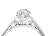 White gold Pear Cut Diamond Solitaire Engagement Ring with Cathedral Setting and Four-Prong Mount_24
