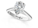 White gold Pear Cut Diamond Solitaire Engagement Ring with Cathedral Setting and Four-Prong Mount_295