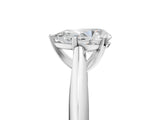 White gold Pear Cut Diamond Solitaire Engagement Ring with Cathedral Setting and Four-Prong Mount_297