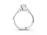 White gold Pear Cut Diamond Solitaire Engagement Ring with Cathedral Setting and Four-Prong Mount_297