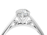 White gold Pear Cut Diamond Solitaire Engagement Ring with Cathedral Setting and Four-Prong Mount_298