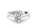 White gold Pear Cut Diamond Solitaire Engagement Ring with Cathedral Setting and Four-Prong Mount_44