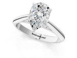 White gold Pear Cut Diamond Solitaire Engagement Ring with Cathedral Setting and Four-Prong Mount_45