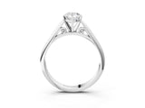 White gold Pear Cut Diamond Solitaire Engagement Ring with Cathedral Setting and Four-Prong Mount_47