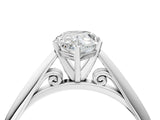 White gold Pear Cut Diamond Solitaire Engagement Ring with Cathedral Setting and Four-Prong Mount_48
