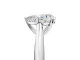 White gold Pear Cut Diamond Solitaire Engagement Ring with Cathedral Setting and Four-Prong Mount_49