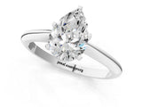 White gold Pear Cut Diamond Solitaire Engagement Ring with Classic Band and Four-Prong Setting_188