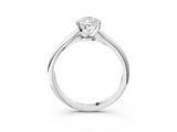 10K White Gold 2.06 Carat E VS1 Pear Diamond Solitaire Engagement Ring with Classic Band and Four-Prong Setting