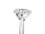 10K White Gold 2.06 Carat E VS1 Pear Diamond Solitaire Engagement Ring with Classic Band and Four-Prong Setting