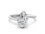 White gold Pear Cut Diamond Solitaire Engagement Ring with Four-Prong Setting and Classic Band_19