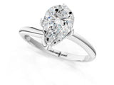 White gold Pear Cut Diamond Solitaire Engagement Ring with Four-Prong Setting and Classic Band_21
