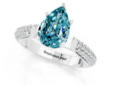 White gold Pear Cut Diamond Solitaire Engagement Ring with Pavé Band and Four-Prong Setting_1