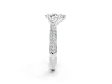White gold Pear Cut Diamond Solitaire Engagement Ring with Pavé Band and Four-Prong Setting_2